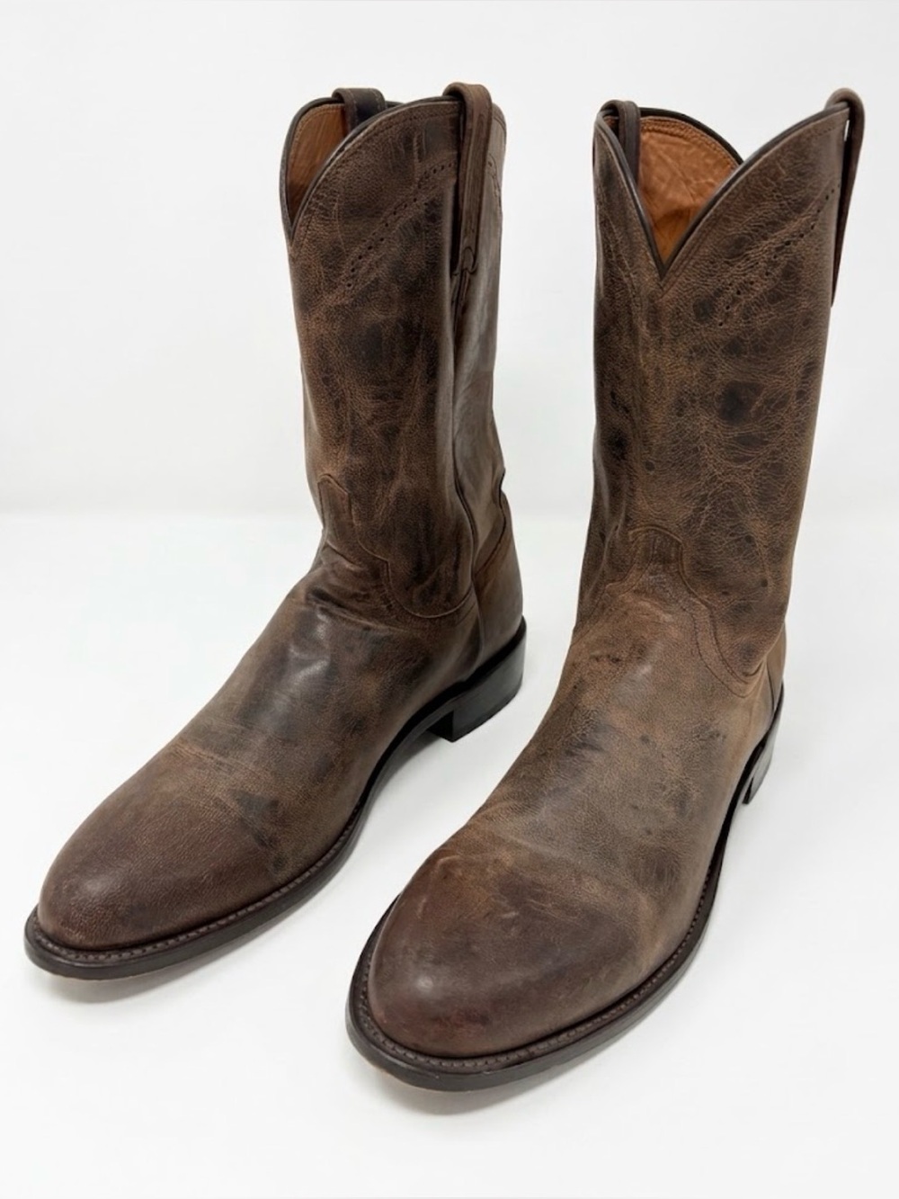 Lucchese Roper Cowboy Boots Men's Brown 12 D